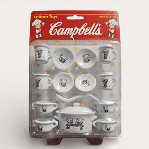 Campbell's Soup Time China Set by Chilton Toys - Miniature Play Set, New/Sealed